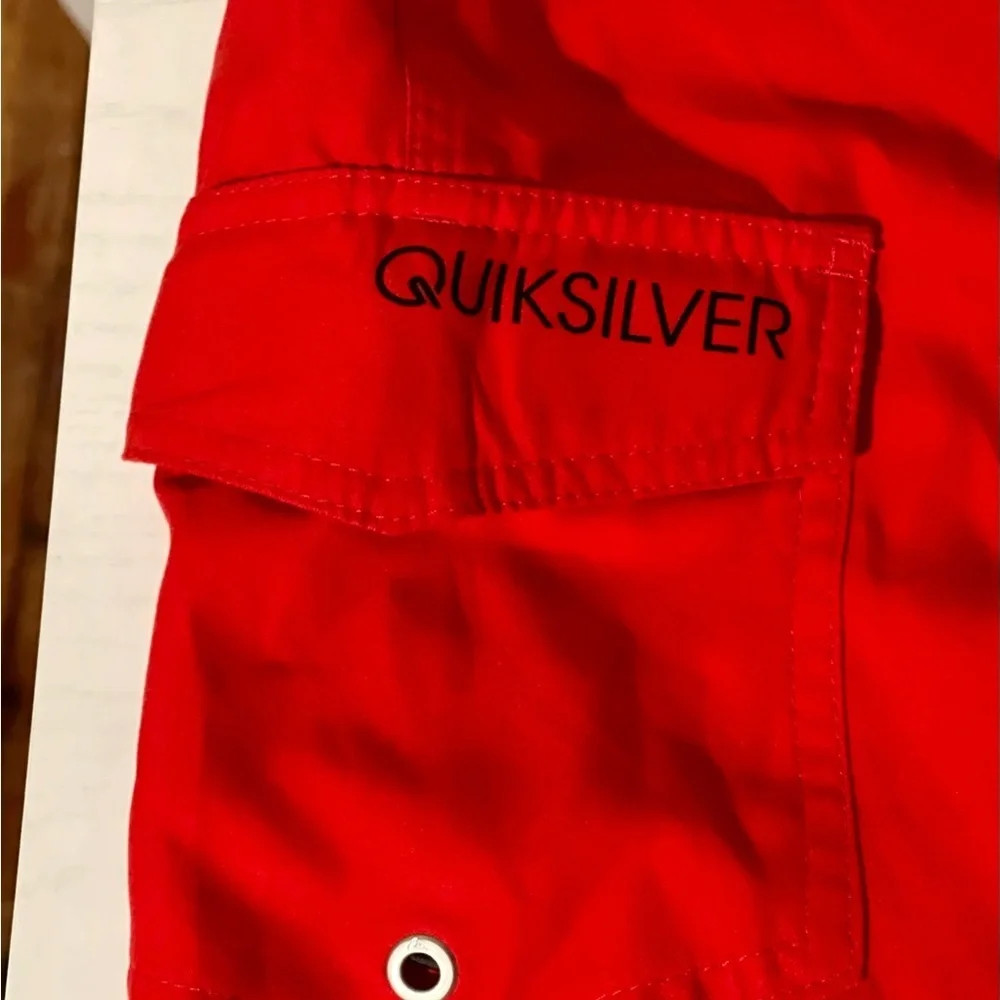Quicksilver Red Swim Shorts 28 x 21